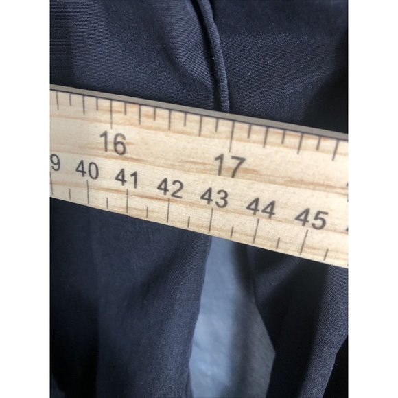 Joujou Ladies Black Trench Coat, Size Lightweight Button Down Missing Belt - Picture 11 of 16